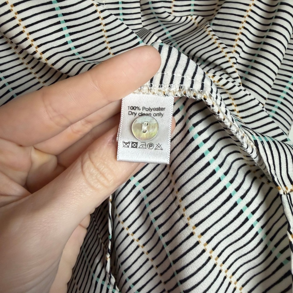 Lilla P Long Sleeve Button Up Shirt Top Stripe Print Women Size L - Picture 6 of 8